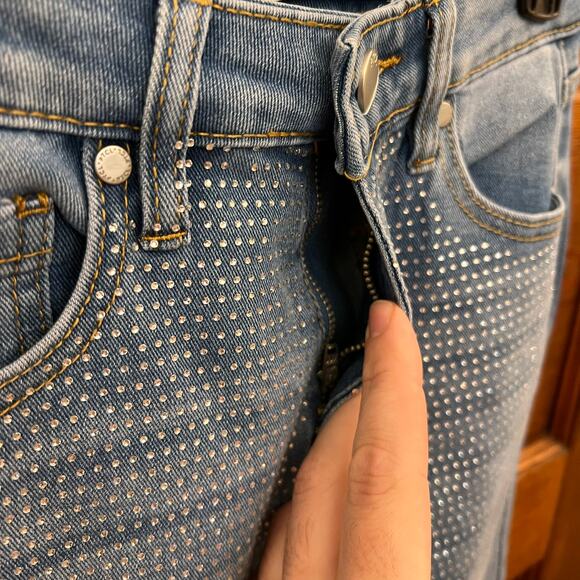 PTCL Rue Bling Out High Rise Stretch Straight Leg Denim sz 25 Studded Jeans - Picture 7 of 16